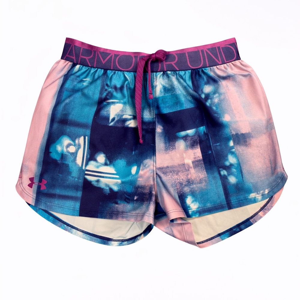 Under Armour Girl's Youth Printed Play Up Shorts Size YL/YXL - Picture 1 of 7